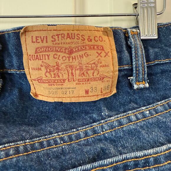 Vintage 505 Red Tag Levi's 33 X 36 Medium Wash Straight Leg USA Casual Western - Picture 3 of 6